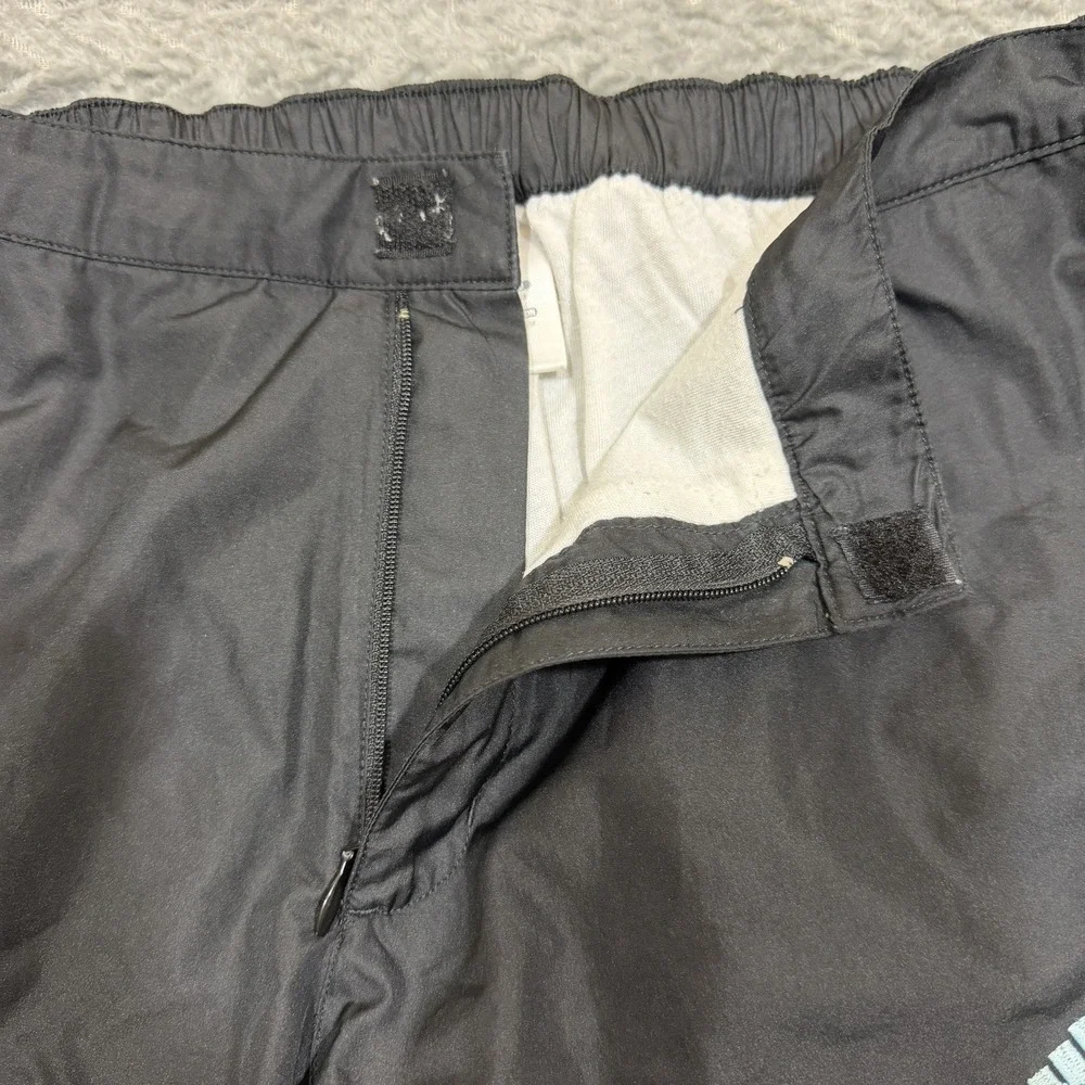 Vtg Adidas Track Windbreaker Pants Men Medium Black Baggy Y2K Zipper Lined